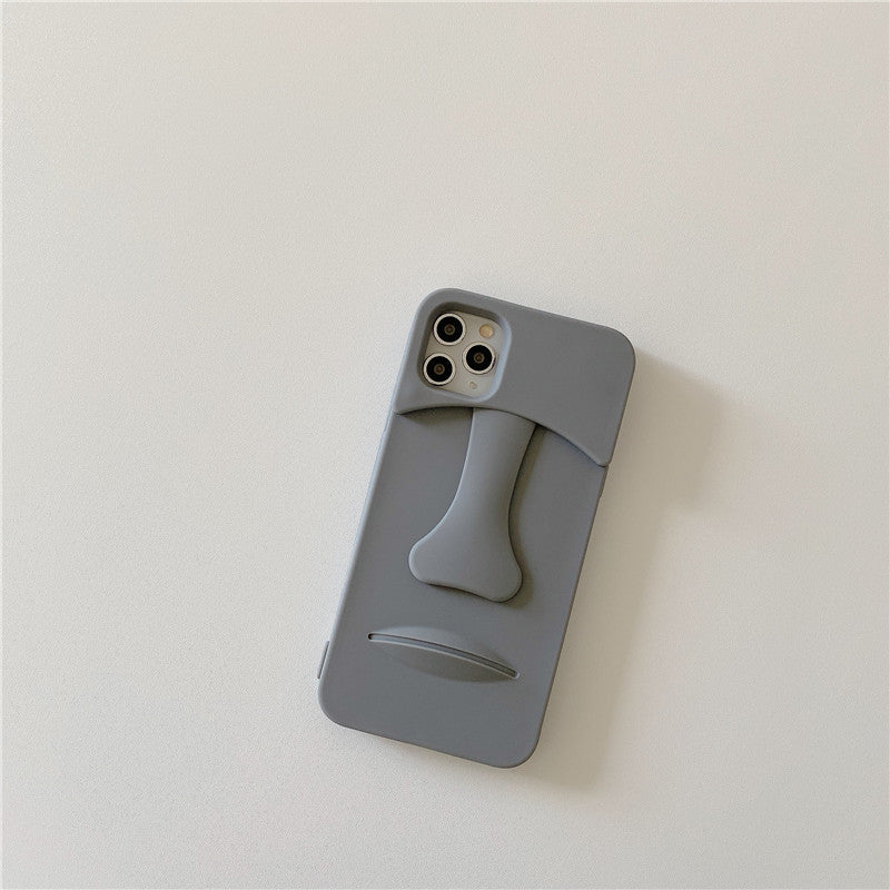 Compatible with Apple , Fun cartoon stone mobile phone case