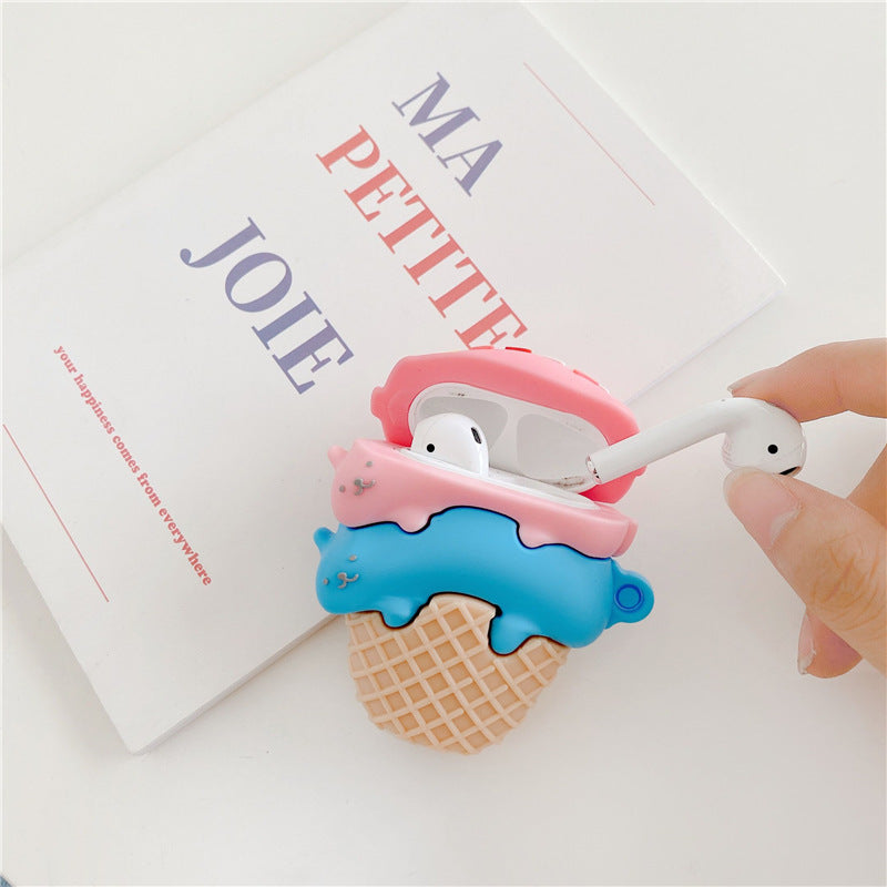 Compatible with Apple, Cute Stereo Cat Ice Cream Wireless Earphone Protective Cover