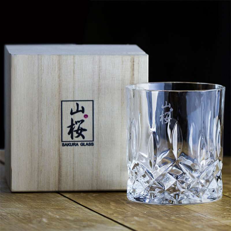 Whiskey Japanese Crystal Cherry Blossom Glass
