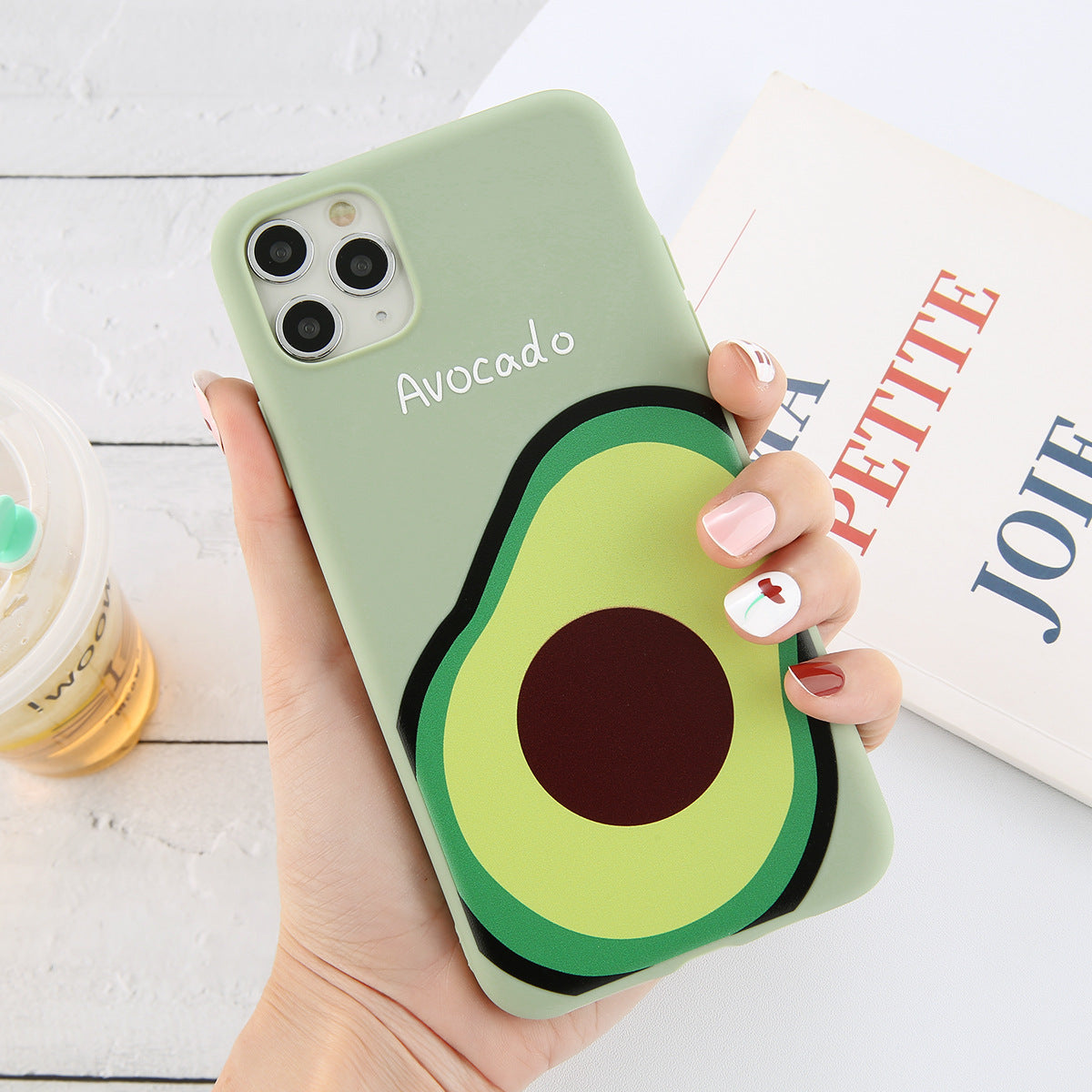 TPU cartoon avocado phone case