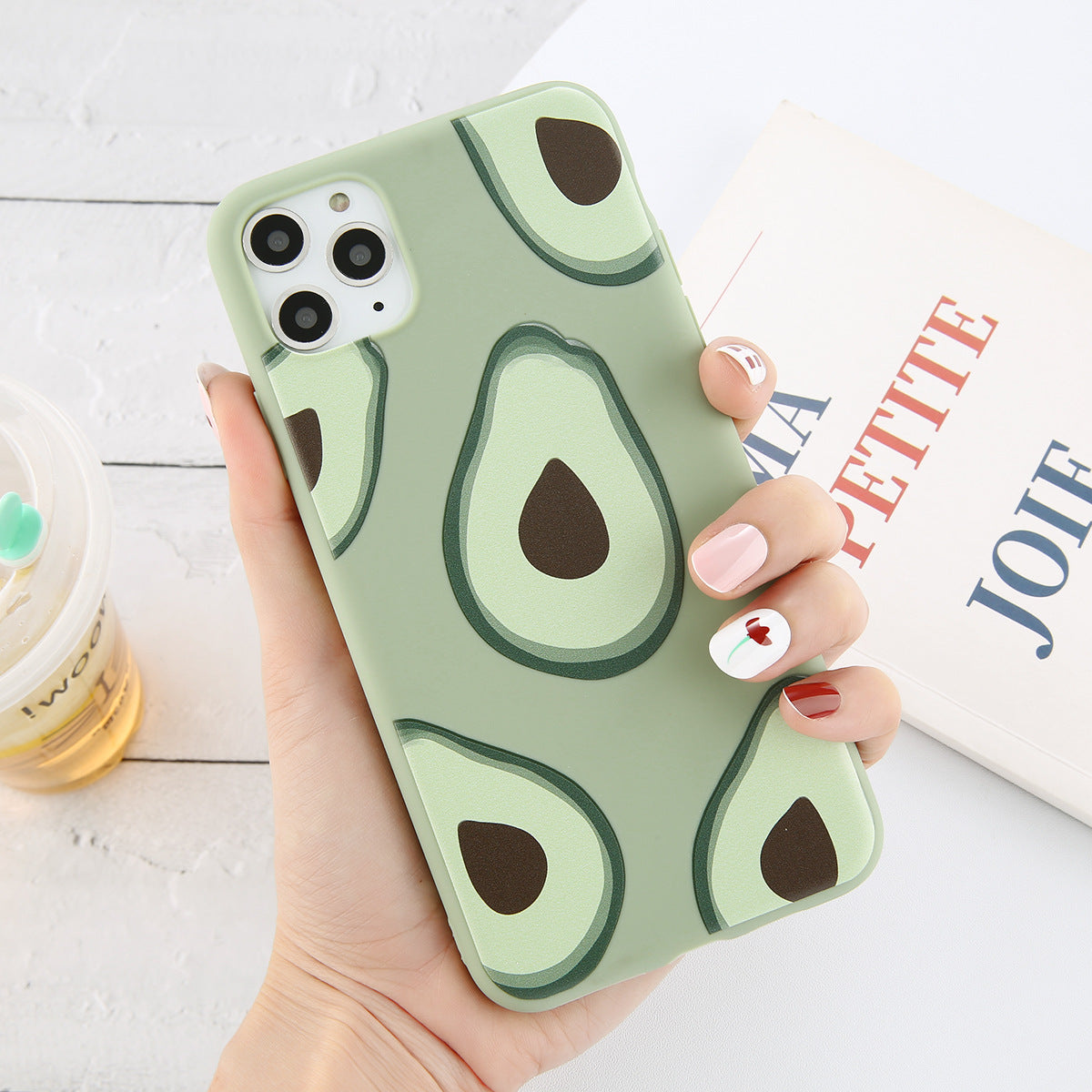 TPU cartoon avocado phone case