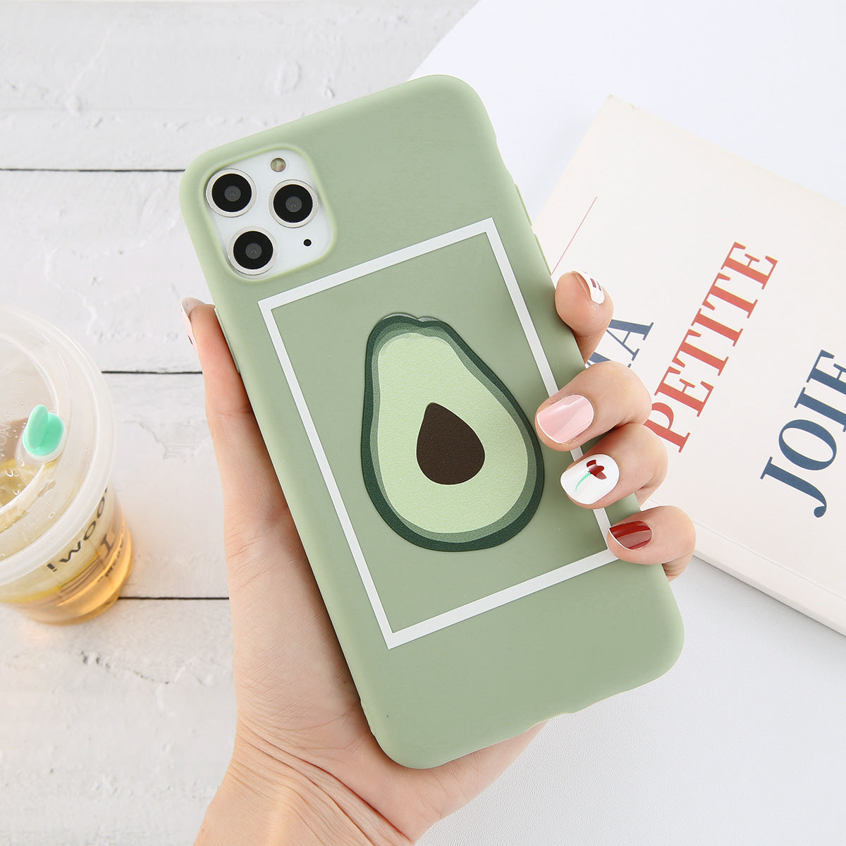 TPU cartoon avocado phone case