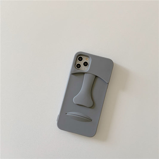 Compatible with Apple , Fun cartoon stone mobile phone case