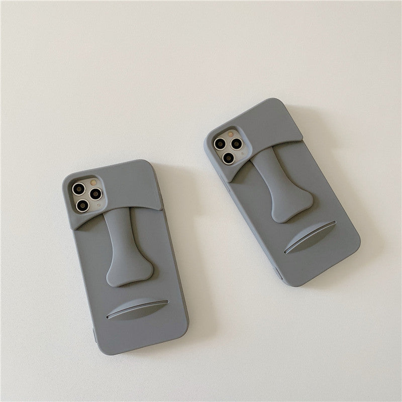 Compatible with Apple , Fun cartoon stone mobile phone case