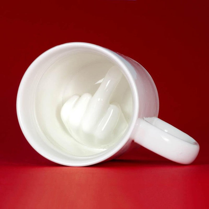 Creative Design White Middle Finger Mug