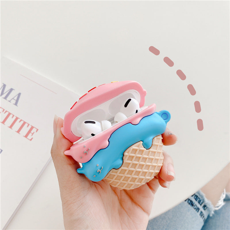 Compatible with Apple, Cute Stereo Cat Ice Cream Wireless Earphone Protective Cover