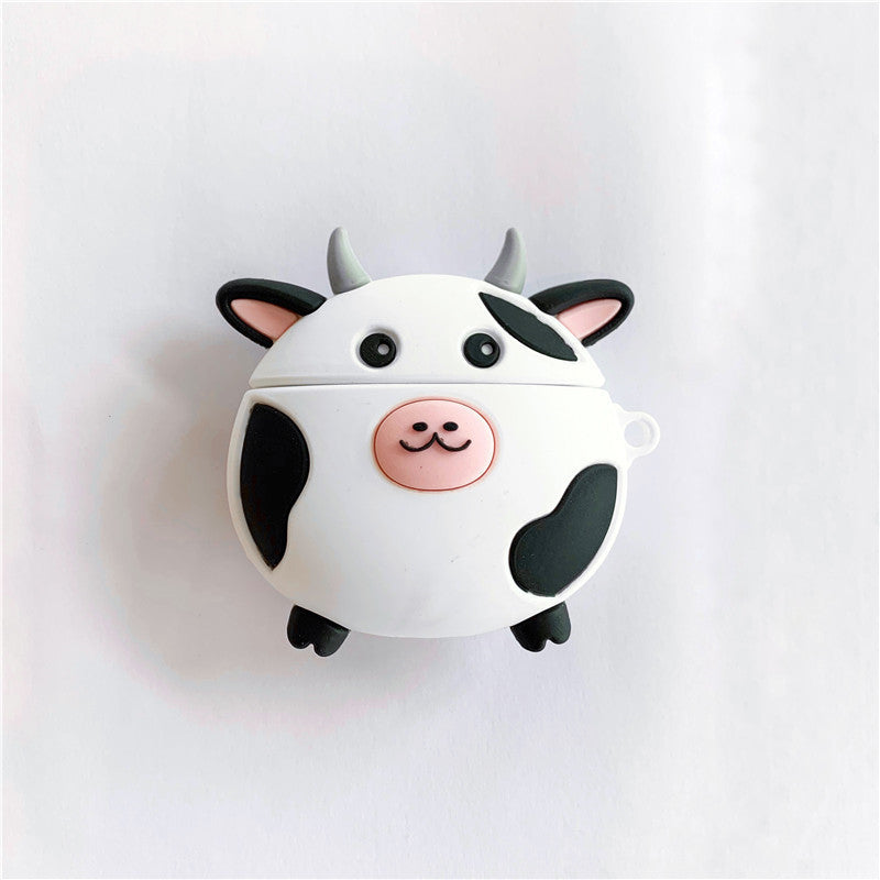 Compatible with Apple, Three-dimensional cute cow earphone shell