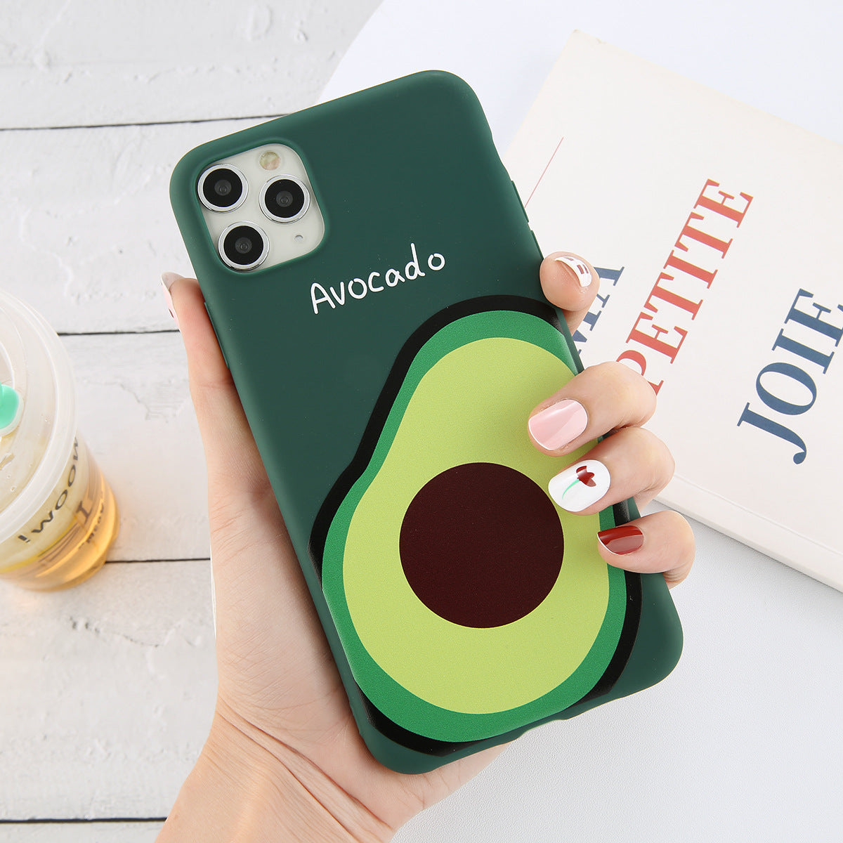 TPU cartoon avocado phone case