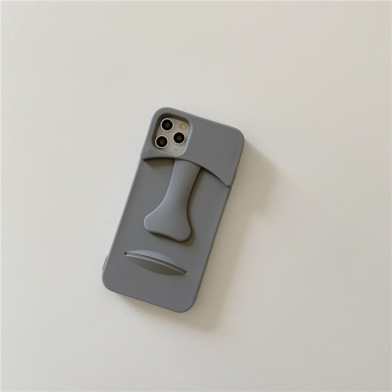 Compatible with Apple , Fun cartoon stone mobile phone case