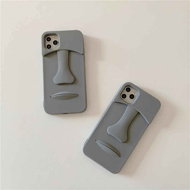 Compatible with Apple , Fun cartoon stone mobile phone case