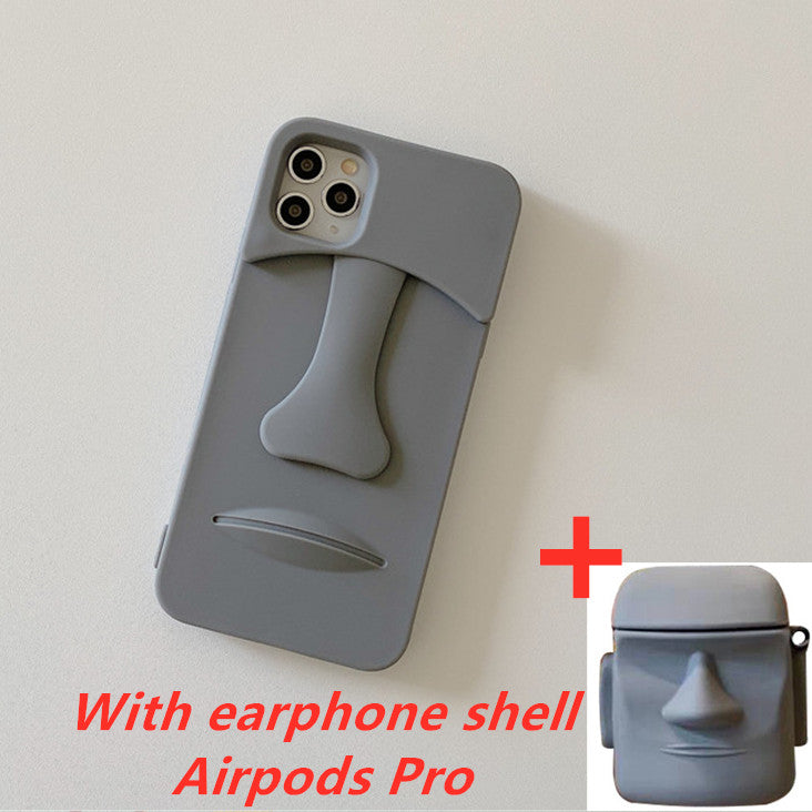 Compatible with Apple , Fun cartoon stone mobile phone case