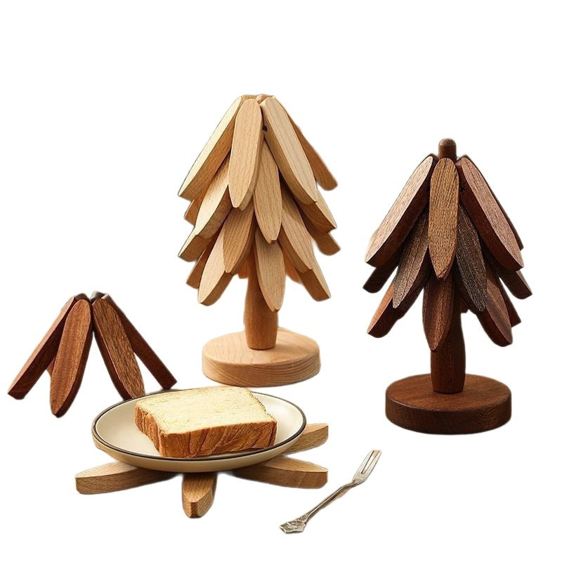 Tree Design Stand Wooden Trivets Decorative Anti Scald Heat Resistant Table Mat Coaster Wood Placemats Pot Table Heat Insulation Pad